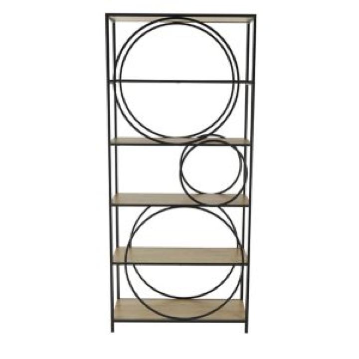 Black Metal Circles 5-Tier Bookcase