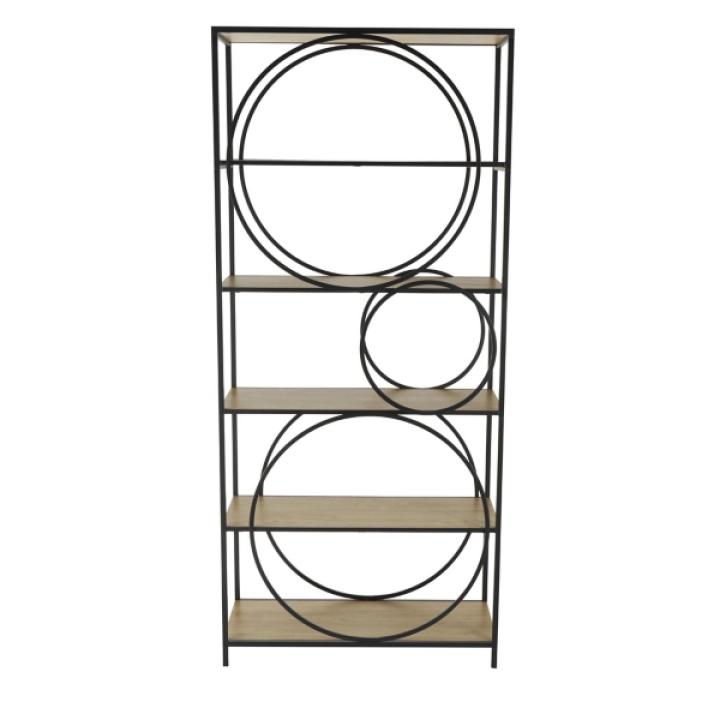 Black Metal Circles 5-Tier Bookcase