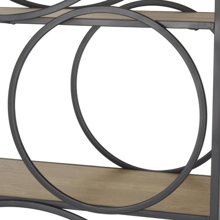 Black Metal Circles 5-Tier Bookcase