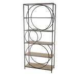 Black Metal Circles 5-Tier Bookcase