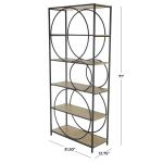 Black Metal Circles 5-Tier Bookcase