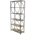 Black Metal Circles 5-Tier Bookcase
