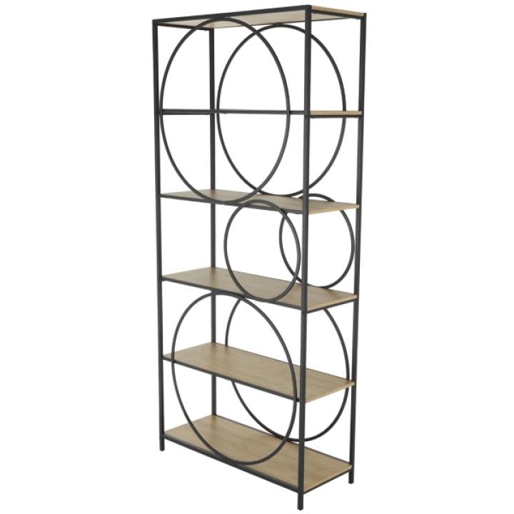 Black Metal Circles 5-Tier Bookcase