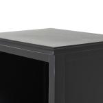 Black Wood and Rattan 3-Tier Bookcase