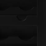 Black Wood & Natural Rattan Wine Bottle Cabinet