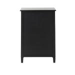 Black Wood & Natural Rattan Wine Bottle Cabinet