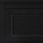 Black Wood & Natural Rattan Small Cabinet