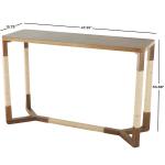 Brown Wood and Rope Geometric Console Table