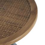 Black Metal Rattan Pedestal Accent Table, 16 in.