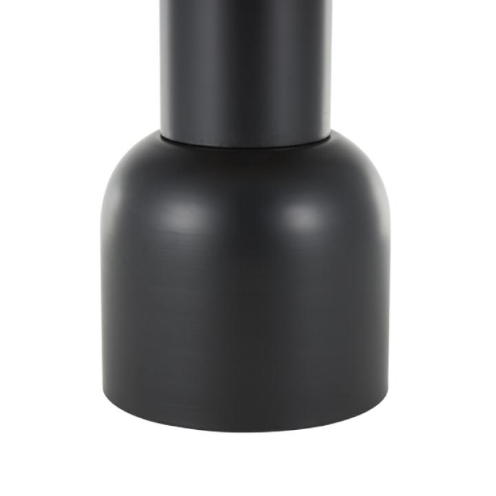 Black Metal Rattan Pedestal Accent Table, 16 in.