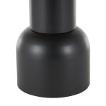 Black Metal Rattan Pedestal Accent Table, 19 in.