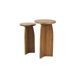 Light Brown Wood Modern Accent Tables, Set of 2