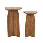 Light Brown Wood Modern Accent Tables, Set of 2