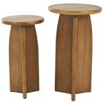 Light Brown Wood Modern Accent Tables, Set of 2