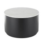 White Marble & Black Metal Storage Coffee Table