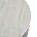 White Marble & Black Metal Storage Coffee Table