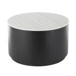White Marble & Black Metal Storage Coffee Table