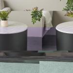 White Marble & Black Metal Storage Coffee Table