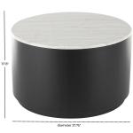 White Marble & Black Metal Storage Coffee Table