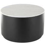 White Marble & Black Metal Storage Coffee Table