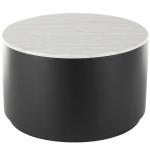 White Marble & Black Metal Storage Coffee Table