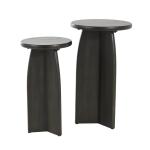 Black Wood Modern Accent Tables, Set of 2