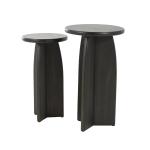 Black Wood Modern Accent Tables, Set of 2