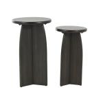 Black Wood Modern Accent Tables, Set of 2