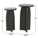 Black Wood Modern Accent Tables, Set of 2