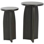 Black Wood Modern Accent Tables, Set of 2