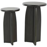Black Wood Modern Accent Tables, Set of 2