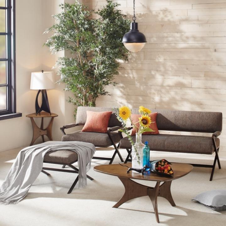 Walnut Triangle Modern Coffee Table