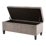 Gray Button Tufted Storage Bench
