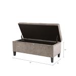 Gray Button Tufted Storage Bench