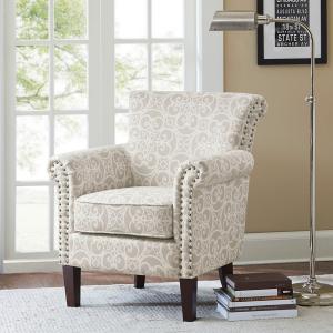 Tan Fretwork Accent Club Chair
