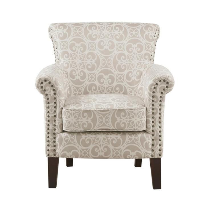 Tan Fretwork Accent Club Chair
