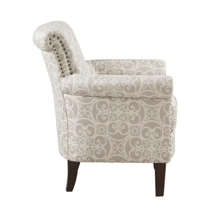 Tan Fretwork Accent Club Chair