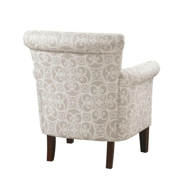 Tan Fretwork Accent Club Chair