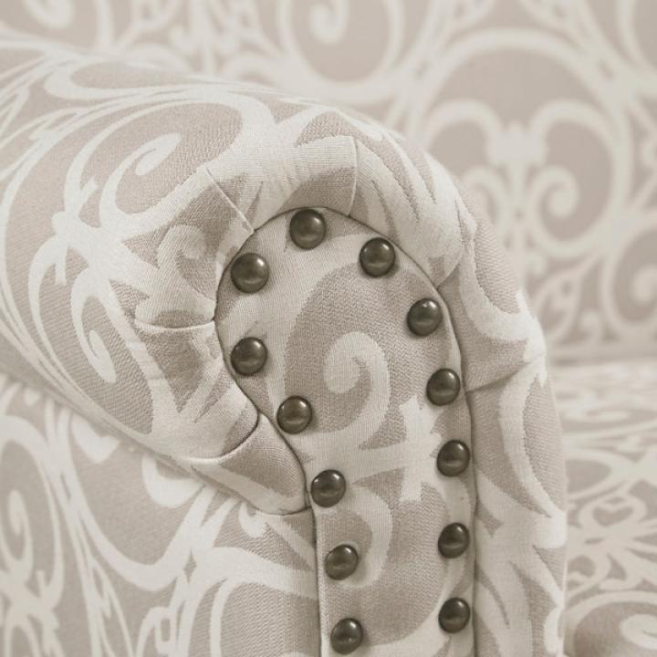 Tan Fretwork Accent Club Chair