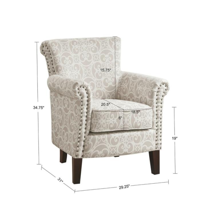 Tan Fretwork Accent Club Chair