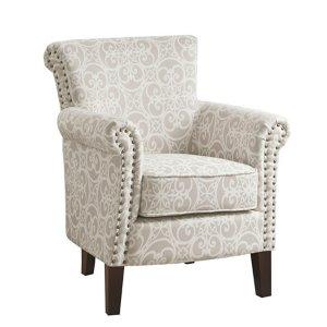 Tan Fretwork Accent Club Chair