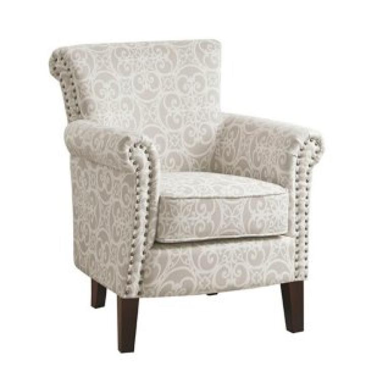 Tan Fretwork Accent Club Chair