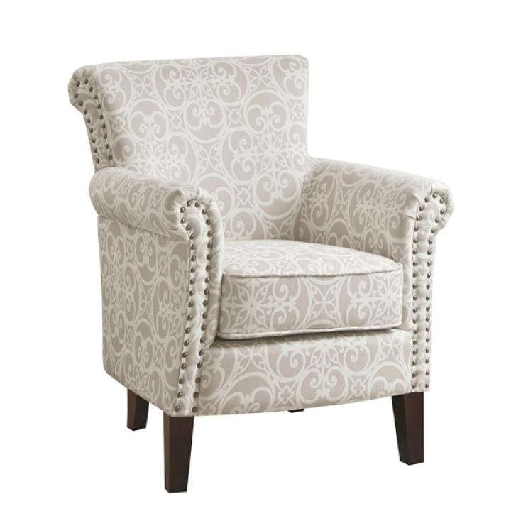 Tan Fretwork Accent Club Chair
