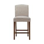 Ivory Upholstered Wood Counter Stool