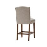 Ivory Upholstered Wood Counter Stool