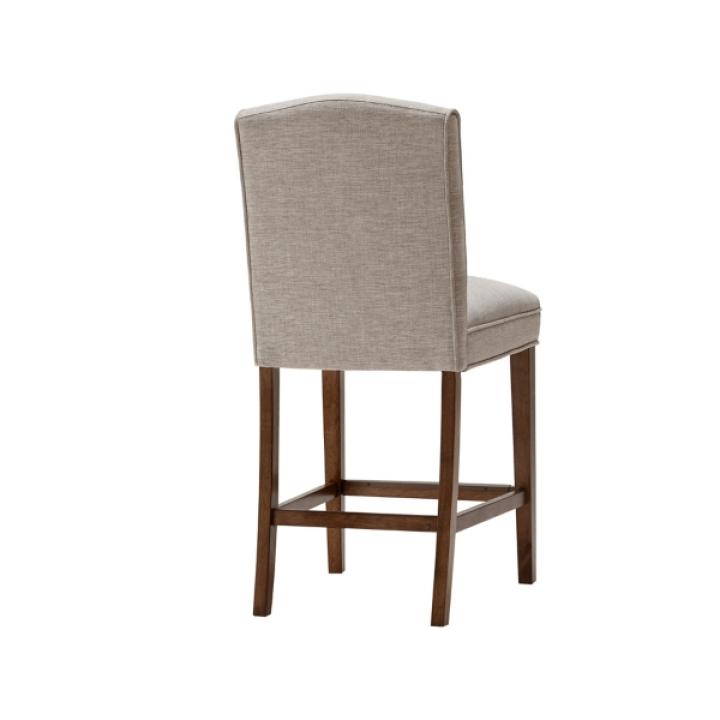 Ivory Upholstered Wood Counter Stool