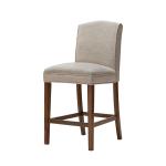 Ivory Upholstered Wood Counter Stool