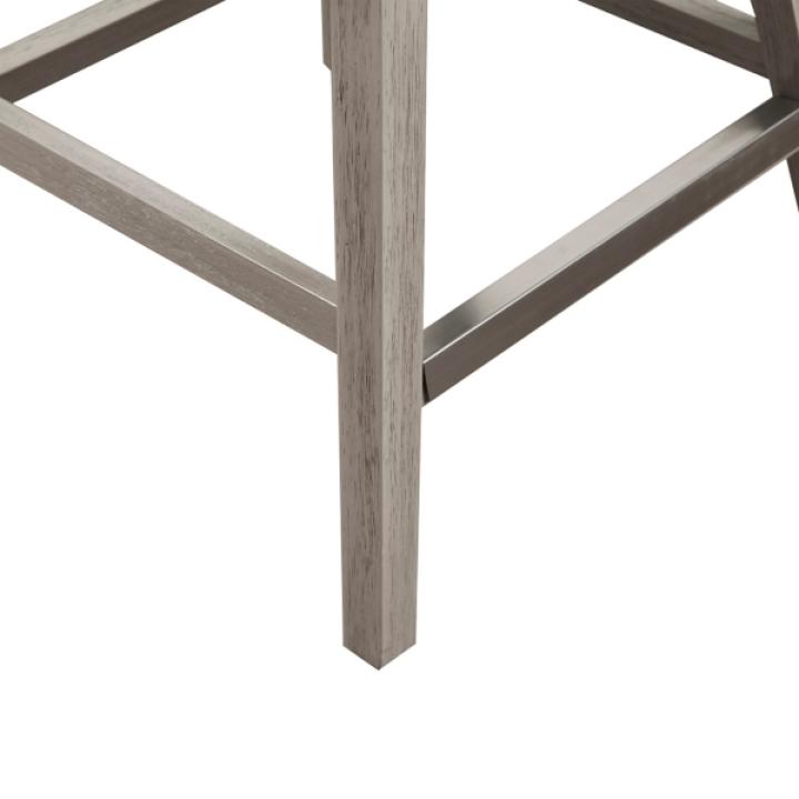 Gray Upholstered Wood Swivel Counter Stool