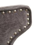 Gray Upholstered Wood Swivel Counter Stool