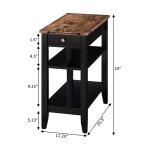 Black Two-Tone Pull-Out Drawer Accent Table